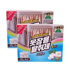 옷장용 탈취제 65g*4입 코튼향 옷장/서랍/신발장탈취제, 260g, 2개