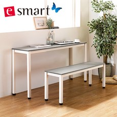 e스마트 철제 사이드테이블 1400x400 (일자다리), 카페애쉬:화이트