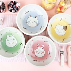 일본 헨느 도자기 후다다 캐릭터 스프볼, 4P Set
