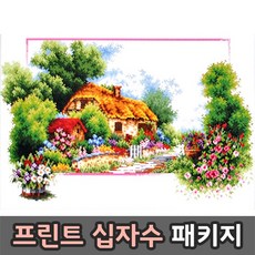 더스티치 프린트십자수 패키지, 02_풍경/꽃-70501, 1set