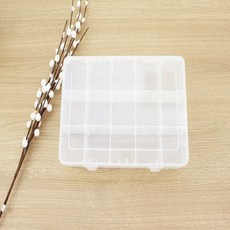 홈데코 15칸 대형 플라스틱 다용도 칸막이 케이스 보빈함 악세사리 정리함, 1개, 투명