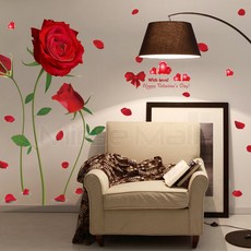 미래몰 플로랄 꽃무늬 포인트 벽지 스티커, 혼합색상