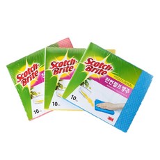 3M 스카치브라이트 천연펄프행주 10개입, 1개, 노랑