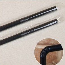 테이크아웃 아이스컵 자바라 검정빨대 개별포장(7mm x 210mm x500개)1개, 1세트, 500개입