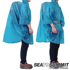 SEATOSUMMIT 씨투써밋 울트라실 나노 판초 캠핑 등산 사이클 우의 우비 경량 휴대, 블루