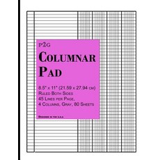 Columnar Pad: 8.5 X 11 (21.59 X 27.94 CM) Ruled Both Sides 45 Lines Per Page 4 Columns Gray Shaded ..., Createspace Independent Publishing Platform