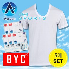 BYC 남성용 에어로쉬 스포츠 반팔런닝 1118 5매세트