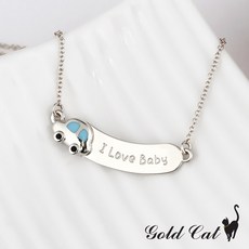 골드캣 아기붕붕 미아방지 실버목걸이 CH3016, 일반각인, 1개