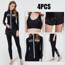 아르고 라인 집업 브라탑 레깅스 반바지 4pcs 블랙