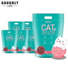 강블리라이프 고양이 두부 모래 8L 딸기, 6개