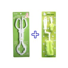 키튼베이비 소프트 젖병솔 + 지앤마소독집게, 1set