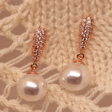 14k진주원터치귀걸이