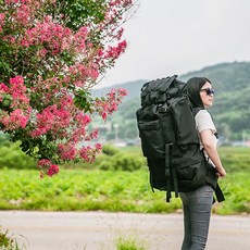 [더페이머스백] 빅마스터대용량백팩100L 레인커버 태극기 증정 인기여행가방, 블랙