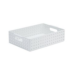 시스맥스 마이룸 S&S 플라스틱 바스켓 A4사이즈 정리 보관, 아이보리, 1개