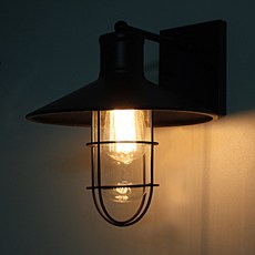 조명나무 안토니벽등 외부벽등 방수벽등 외벽등 실외벽등 처마등 복도등 벽등, 블랙-백열전구