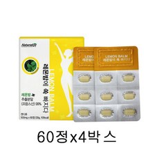 레몬밤정 프랑스레몬밤 레몬밤환 레몬밤알약형태 로즈마린산 레몬밥가루 4박스, 단일상품, 500mg