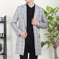 남자체크롱코트