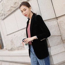 테일러드 벨벳 자켓 여성 정장 수트 오피스룩 겨울YME