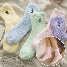 주온커머스 블랙캣 수면양말 파스텔톤 임산부양말 보온겨울양말, 분홍, 1개