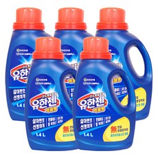 유한젠 산소계표백제 액체형, 1.4L, 5개