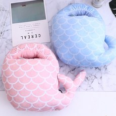 머메이드 USB 온열 발난로 쿠션, 핑크
