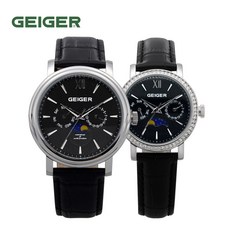 가이거(GEIGER) [백화점 AS] 문페이즈 가죽시계 GE 8017 WBBK 남성용 여성용