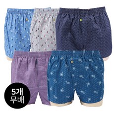 소소미도 남성용 순면 트렁크 사각 팬티 5매 혼합세트