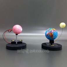 [과학넷] UB 지구와 달의 운동모형 만들기 B형 (LED) (삼구의-지구.달.태양)-자동회전식 /건전지 미포함