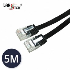 랜스타 UTP평면케이블 CAT.6 DIRECT (화이트 길이8종 블랙 길이8종), 블랙(LS-F6-UTPD-5M), 1개