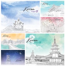 마음담아 골라사는 60장세트 귀여운 감성 엽서 세트 모음, 16. 코리아엽서(봉투포함)