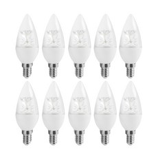 장수 LED 촛대구 투명 5W E14 10개입, 주광색, 1개