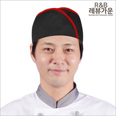 레뷰가운 CA21 망사 헬로우모자 위생모자 주방모자 조리모자 일식, CA21_검정+빨강줄, 1개