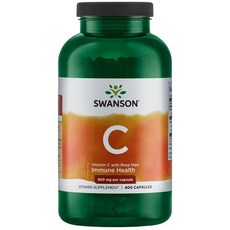 스완슨 비타민 C 로즈 힙 포함 500mg 캡슐, 1개, 400정