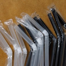 주름빨대 검정 25cm 개별포장 500개, 1개입