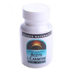 소스내츄럴스 아세틸 L-카르니틴 250mg 타블렛 글루텐 프리 비건 무설탕, 60개입, 1개, 60정