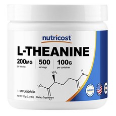 뉴트리코스트 L-테아닌 언플레이버드 글루텐 프리, 100g, 1개