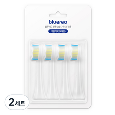 블루레오 음파 전동칫솔 bluereo S100 S150 S시리즈 전용 칫솔모, 블루레오 S시리즈 칫솔모 데일리팩 4개입, 2세트