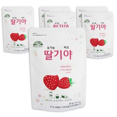 오가닉스토리 유기농 베이비퍼프 딸기야, 딸기맛, 6개입, 25g