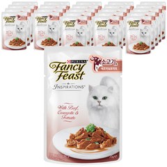 퓨리나 팬시피스트 인스퍼레이션 고양이 파우치, 소고기 + 애호박 + 토마토, 70g, 24개