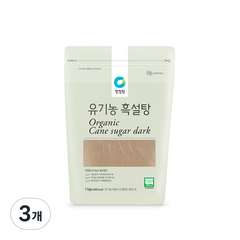 [청정원] 유기농 설탕 흑설탕, 1kg, 3개