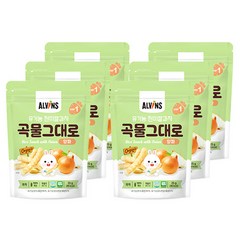 엘빈즈 유아용 유기농 곡물 그대로 현미 쌀과자 STEP1 25g, 양파맛, 6개