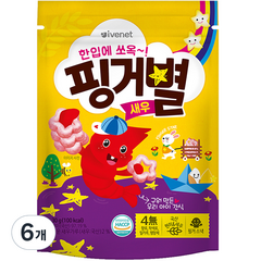 아이배냇 아동용 핑거별 쌀과자, 새우맛, 6개