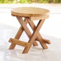 코시나 대나무 접이식 의자 원형, 브라운