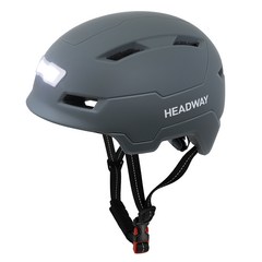 헤드웨이 전후방 LED 라이트 전기스쿠터 자전거 전동킥보드 헬멧 E3-10L, 무광 그레이