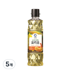 청정원 요리유 식용유, 900ml, 5개