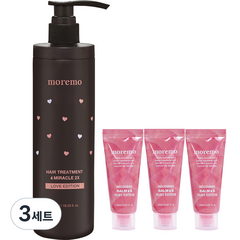 모레모 헤어 트리트먼트 미라클 2X 러브 에디션 480ml + 리커버리 밤 B 루비 에디션 20ml x 3p 세트, 3세트