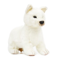 한사토이 동물인형 6342 홋카이도견 Hokkaido Dog Pup, 22cm, 흰색