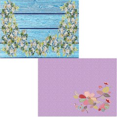 벨라 실리콘 식탁매트 꽃가지2 + 월드플라워, 혼합 색상, 385 x 285 mm, 두께 1 mm