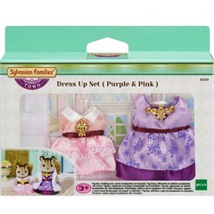 실바니안패밀리 퍼플 핑크 드레스 엄마용 소녀용 타운의상 6020, 1세트