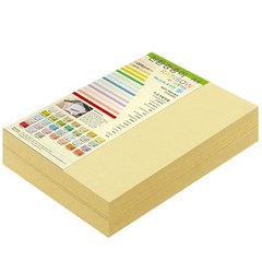종이문화 두꺼운양면카드지 레인보우카드 No.05 옐로우, A4, 200매